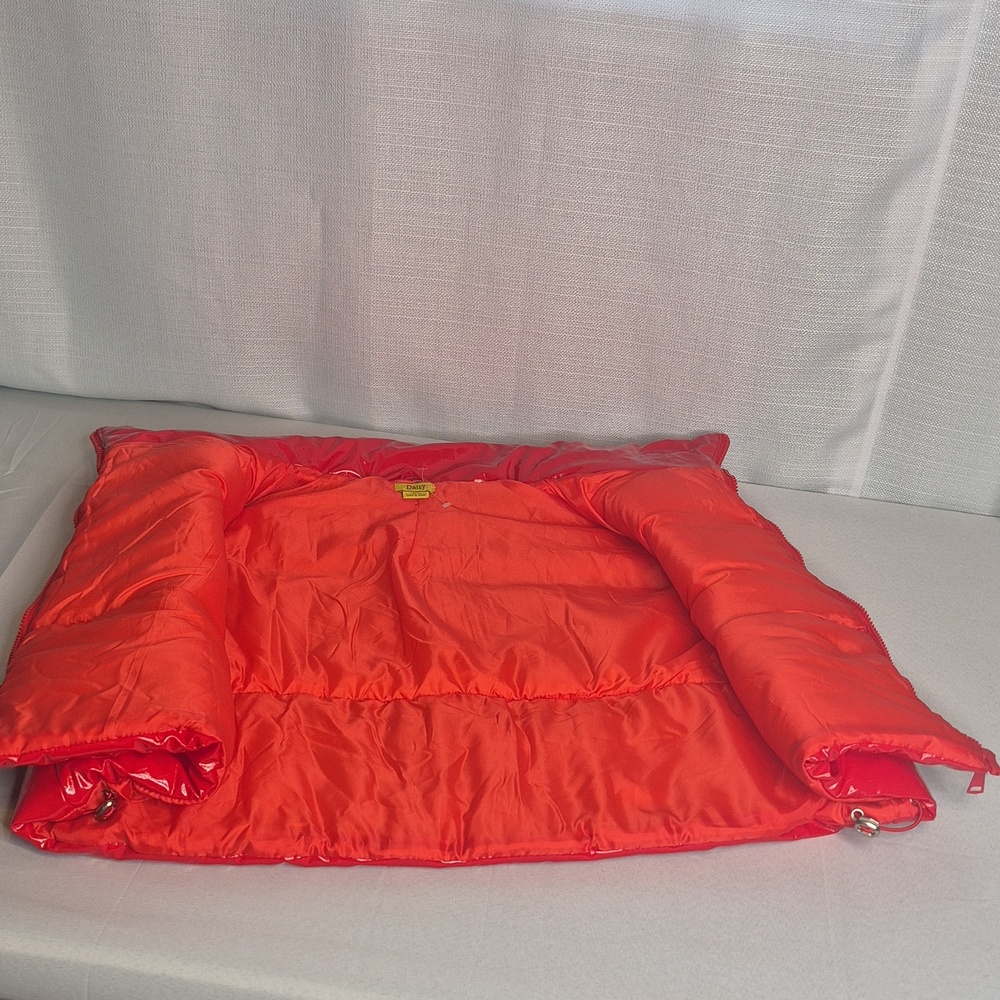 Daisy RED Shiny Glossy Puffy Vest - Picture 12 of 15